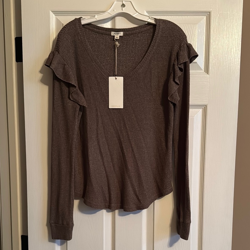 Dylan Gray Ruffled Long Sleeve Blouse